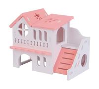 JECOMPRIS Maison en Bois à Deux Étages pour Hamster, d'exercice pour Rongeurs, Matériau Bois, Détente Prévention de L'obésité