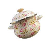 JECOMPRIS Marmite Émaillée Pratique Cocotte à Fond Plat Résistante Aux Hautes Températures Pot à Soupe et Ragoût pour Usage Domestique Vaisselle Cuisine Compatible Induction