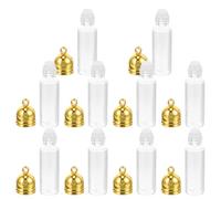 JECOMPRIS Mini Bouteilles en Verre Transparent Bouchons Dorés 10 Pièces Pendentifs DIY pour Artisanat Créatif 35x11 Mm pour Voyages et Souvenirs