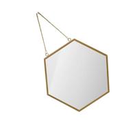 JECOMPRIS Miroir Décoratif Mural Hexagonal Grand Format en Métal Miroir Suspendu pour Maquillage et Salle de Bain Décoration Murale pour Chambre et Coiffeuse Pratique