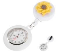 JECOMPRIS Montre de Poche D'infirmière Rétractable Clip, Motif Fleur de Thé Jaune Foncé, Cadran Lisible, Accessoire Médical Indispensable pour Surveillance Infirmière et Usage Professionnel