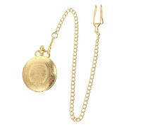 JECOMPRIS Montre de Poche Rétro Vintage en Alliage Doré Grand Format à Quartz, Accessoire Vestimentaire pour Homme, Style Classique, Usage Quotidien et Collection, Design Floral Gravé