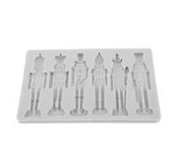 JECOMPRIS Moule en Silicone Casse-noisette Soldat, Antiadhésif, Compatible Lave-vaisselle, pour Chocolat, Pâte à Sucre, Bonbons, Décoration de Gâteaux et Loisirs Créatifs de Noël, Couleur