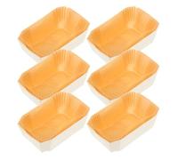 JECOMPRIS Moules Bois de Peuplier 6 Pièces 140X95X50 MM Plaques de Cuisson Multifonctions Antiadhésives Supports en Papier Naturel Adaptés pour Pâtisserie et Cuisson au Four