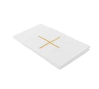 JECOMPRIS Nappe D'autel en Lin Blanc Brodée avec Croix Centrale, Linge Liturgique Messe, Corporal Sacramentel pour Communion et Cérémonies Religieuses, Entretien Facile et Conforme