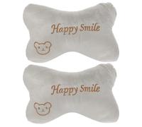 JECOMPRIS Oreillers de Soutien Cervical pour Voiture Lot de 2, Coussins D’Appui-Tête Respirants Gris, Accessoires Intérieurs pour Confort en Quotidien