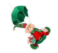 JECOMPRIS Ornement de Noël Forme de Poupée Parachute Santa Claus Décoration Suspendue pour Arbre de Noël et Vitrine pour Âges Version Verte