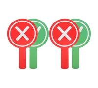 JECOMPRIS Palettes de Vote Réutilisables Double Face Rouges et Vertes 4 Pièces en Plastique Léger Poignée pour Évaluation Interactive en Classe et Participation des Élèves