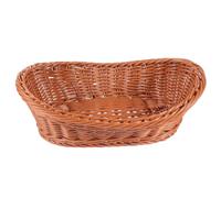 JECOMPRIS Panier de Rangement Multifonction en Plastique Imitation Rotin Marron pour Fruits et Articles Cuisine, pour Boulangerie et Pique-niques Réutilisable
