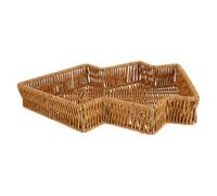 JECOMPRIS Panier de Service d'arbre de Noël Tressé Main en PP et Fer, Panier Rustique pour Organiser Aliments et Lors de Repas Festifs