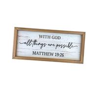 JECOMPRIS Panneau Mural Biblique en Bois Rustique Versets Gravés Haute Définition, Cadre Bois Vintage, Décoration Spirituelle pour Maison, Bureau ou Lieu de Culte, Panneau Décoratif Mural