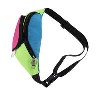 JECOMPRIS Paquet Banane Rétro Néon Homme en Tissu Oxford Léger Multi-rangements, Design Décontracté et Ajustable pour Usage Quotidien et Extérieur