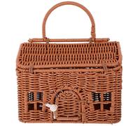 JECOMPRIS Paquet Cabas Tissé en Polypropylène Marron 24X14X18 CM Panier Présent pour Mariage et Anniversaire Paquet à Main pour Femme pour Organiser Friandises et Essentiels
