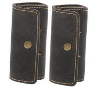 JECOMPRIS Paquet pour Médiators de Guitare en Cuir PU Noir, 2pcs, Portable et Résistant la Déformation, pour Rangement et Transport en Sortie
