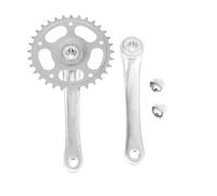 JECOMPRIS Pédalier Mono-Plateau 32t en Alliage D'aluminium Argenté pour Vélo de Route à Vitesse Unique, Facile à Installer et Résistant à l'usure