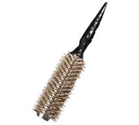 JECOMPRIS Peigne à Rouleau Petit Format Poils de Sanglier Naturels, Manche en Aluminium Léger, Brosse Séchoir à Cheveux Coiffante pour Cheveux Bouclés et Coiffures Précises, Usage