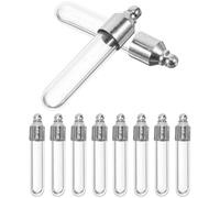 JECOMPRIS Pendentif en Fiole de Verre Mini pour Ambiance Noël, 10pcs | Verre Transparent, Bouchon à Vis en Métal, Style Vintage, pour Échantillons Parfum et Souvenirs