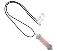 JECOMPRIS Pendentif Hexagonal en Verre Cristaux de Quartz Rose Naturel, Pendentif Cœur Romantique Double, Bijou Pierre Précieuse pour Femme, Présent et Harmonisation des Chakras