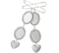 JECOMPRIS Pendentif Photo Mariage en Alliage D'aluminium Argenté Solide, sans Bavures, Lot de 2 Pièces pour Création DIY de Bouquet ou Présent Personnalisé