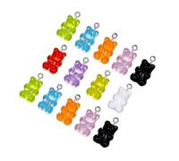 JECOMPRIS Pendentifs Ours en Résine Colorée Multi-usages Lot de 70 Couleur Aléatoire pour Création de Bijoux Décoratifs pour Porte-clés et Présents
