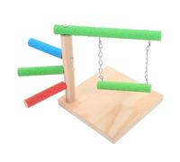 JECOMPRIS Perchoir à Oiseaux en Bois Naturel pour Perroquets et Perruches, Support D'intérieur Stable à Poser sur Table, D'entraînement pour Oiseau Curieux, Plateforme Polyvalente pour Cage