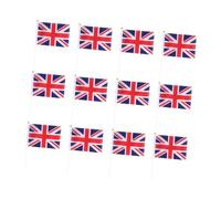 JECOMPRIS Petits Drapeaux à Main en Polyester Léger et Facile à Nettoyer 12pcs Royaume-uni pour Décoration Lors Journée Reine à Londres