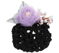 JECOMPRIS Pince à Cheveux Fleur en Tissu Pourpre Filet Souple, Maintien du Chignon, Accessoire Simple et Élégant pour Danseuses ou Serveuses D'hôtel
