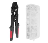 JECOMPRIS Pince à Sertir en Acier Inoxydable pour Câbles Métalliques Kit 1 Pince de Sertissage 150 Manchons Aluminium 8 MM Outil de Sertissage Portable pour Pêche et Travaux Extérieurs