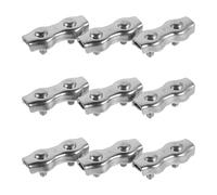 JECOMPRIS Pinces de Serrage pour Câbles Métalliques Duplex M4 en Acier Inoxydable Argenté, 10pcs, Fixation Stable et Usage Polyvalent pour Équipements de Sport en Extérieur
