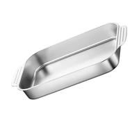 JECOMPRIS Plaque de Cuisson en Acier Inoxydable Épais 41x24x5,3 Cm, Plat à Rôtir Rectangulaire Antiadhésif pour Four et Induction, Plateau Multifonction pour Poisson, Viande et Légumes,