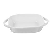 JECOMPRIS Plat de et Anti-brûlure avec Double Poignée Blanc en Céramique Résistant la Chaleur pour Desserts et Plats Four