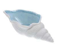 JECOMPRIS Plat Décoratif en Céramique Forme Conque, Bol à Bijoux et Porte-bagues, Assiette Décorative Blanche Style Méditerranéen, Accessoire Rangement Bijoux et Clés pour Maison, Centre