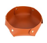 JECOMPRIS Plateau à Dés Portable en PU Marron Grand Format, Plateau de Rangement de Bureau Pliable Boutons-Pression, Étui de Rangement pour Dés et Accessoires de Jeu, Léger et Facile