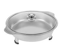 JECOMPRIS Plateau Buffet en Acier Inoxydable 31 CM avec Couvercle Récipient Alimentaire Rond Multifonction Plateau Métallique pour Buffet et Restauration Support Plat Cuisine