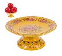 JECOMPRIS Plateau de Présentation en Céramique Jaune, Style Classique | Motifs Amulette, Base Antidérapante Polie, pour Cérémonies Bouddhistes, Salle du Bouddha Style Aléatoire