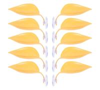 JECOMPRIS Plateformes de Repos Feuilles Artificielles Jaunes pour Aquarium et Terrarium, Lot 10 Pièces en Plastique Solide, Cachette pour Betta et Habitat Rainette Arboricole, Décoration