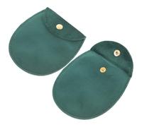 JECOMPRIS Pochettes Rétro pour Montres de Poche Vert Lot de 2 en Velours Épais Demi-Cercle Grand Format Boutons-Pression Chutes pour Collection et Voyage