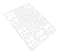 JECOMPRIS Pochoirs Géométriques en Plastique Robuste, 12 Modèles Créatifs en Formes D’étoile et Fleur, Ensemble de Gabarits de Dessin pour Garçon et Filles, Outils Artistiques Réutilisables