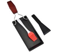 JECOMPRIS Poêle à Barbecue en Métal Robuste Noire avec Poignée en Bois, Plaque de Cuisson Antiadhésive Compacte, Set 3 Pièces Incluant Spatule en Nylon, pour Griller et Barbecue Extérieur