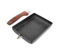 JECOMPRIS Poêle à Omelette Japonaise Carrée Antiadhésive avec Poignée Ergonomique Compatible Induction et Gaz Poêle à Frire Pratique pour Cuisine Maison et Petit-déjeuner