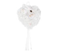 JECOMPRIS Porte-alliances : élégant Coussin Porte-alliances en Forme de cœur avec Une Rose - Romantique pour Les cérémonies de Mariage, Les demandes en Mariage et Les Moments mémorables