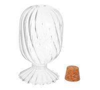 JECOMPRIS Porte-allumettes en Verre Transparent 2 Grandes Tailles Couvercle Hermétique en Liège, Récipient Décoratif Polyvalent pour Cheminée Et Rangement Domestique
