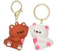 JECOMPRIS Porte-clés Magnétiques Ours Mignons 1 Paire en Plastique, Accessoires Kawaii pour Paquet à Main, Breloques Légères et Compactes pour Couples, Amis et Famille, Porte-clés