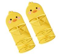 JECOMPRIS Porte-éponge de Maquillage Mural en Pp Jaune 2pcs, Design Multi-couches Respirant pour Rangement et Séchage des Éponges à Poudre sur Coiffeuse