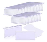 JECOMPRIS Porte-Étiquettes pour Étagères Métalliques Pochettes Transparentes, 30 Jeux, Format 75X32 MM, Adaptés aux Rayonnages de Supermarché
