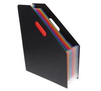 JECOMPRIS Porte-reçus Classeur Accordéon Vertical Noir Intercalaires Colorés, Organisateur de Fichiers de Bureau Extensible Grosse Capacité, Dossier de Tri Multifonction pour Documents