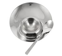 JECOMPRIS Porte-œufs Acier Inoxydable Stable avec Cuillère Coquetier Métal pour Œufs Durs Support Solide pour Petit-déjeuner Pratique