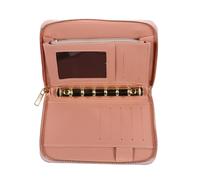 JECOMPRIS Portefeuille Porte-Économie Fermeture Éclair, Séparateurs et Pochette en PU Rose pour Gestion de Budget et Cartes pour Femme