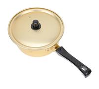 JECOMPRIS Pot à Ramen Coréen Doré en Aluminium Épais 1,5 L Manche Simple, Marmite Multifonction pour Cuisson Rapide de Nouilles, Soupe et Plats Mijotés, Ustensile Cuisine pour Usage