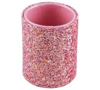 JECOMPRIS Pot de Rangement pour Pinceaux de Maquillage Multifonction en Alliage Métallique Rose, Organisateur Bureau pour Maquillage et Papeterie, Seau de Rangement Compact pour Coiffeuse,